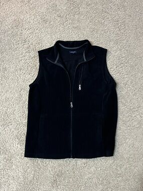 Croft & Barrow Black Fleece Zip-Up Vest